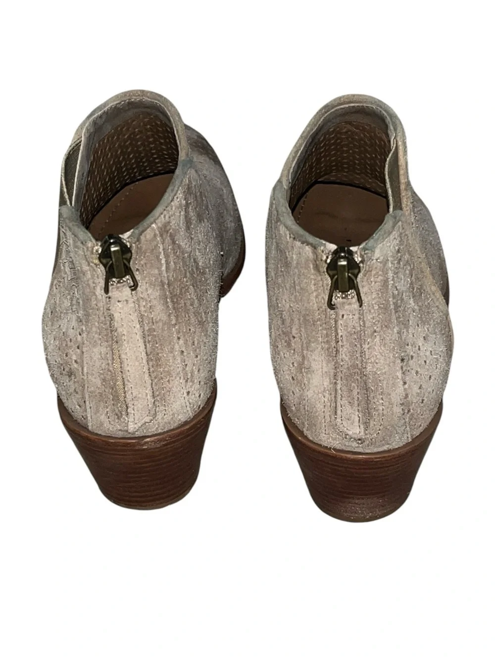 H.S. Trask Tisha Perforated Suede Ankle Booties Size 6.5M